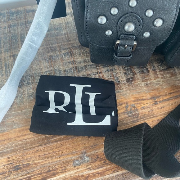 NWT Ralph Lauren Studded Leather Medium Noa Crossbody - Picture 5 of 13